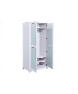 Inter Link Armadio Prati 2 ante grigio chiaro e verde menta 205 cm