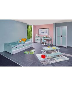 Inter Link Armadio Prati 2 ante grigio chiaro e verde menta 205 cm