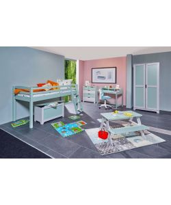 Inter Link Armadio Prati 2 ante grigio chiaro e verde menta 205 cm