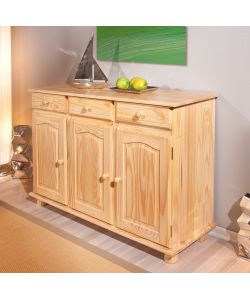 Credenza 3 ante e 3 cassetti 130 x 43 x 87 Naturale Abaco