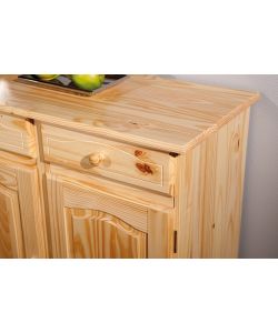 Credenza 3 ante e 3 cassetti 130 x 43 x 87 Naturale Abaco