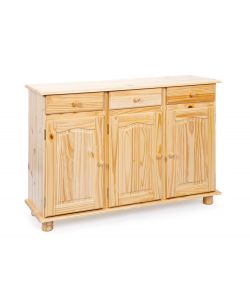 Credenza 3 ante e 3 cassetti 130 x 43 x 87 Naturale Abaco