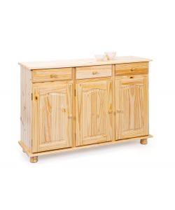 Credenza 3 ante e 3 cassetti 130 x 43 x 87 Naturale Abaco