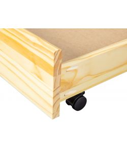 Inter Link Cassetto Estraibile per Letto con Ruote - Pino Massello Naturale - L 194 x P 94 x H 22 cm