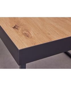 Inter Link Tavolino da Caffè Passione 90x55x40 cm Metallo Nero Rovere Artisan