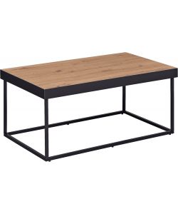 Inter Link Tavolino da Caffè Passione 90x55x40 cm Metallo Nero Rovere Artisan