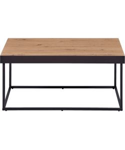 Inter Link Tavolino da Caffè Passione 90x55x40 cm Metallo Nero Rovere Artisan