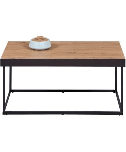 Inter Link Tavolino da Caffè Passione 90x55x40 cm Metallo Nero Rovere Artisan