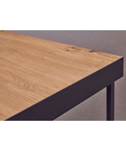 Inter Link Tavolino da Caffè Passione 90x55x40 cm Metallo Nero Rovere Artisan
