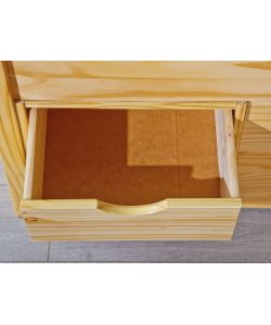 Claas Letto in Pino Massello Naturale 140x200 con Contenitore e Comodino