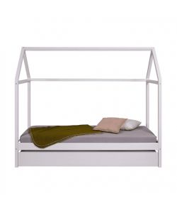 Inter Link Letto SunRoad in legno a casetta 90x200 bianco per bambini