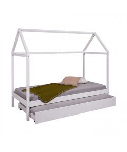 Inter Link Letto SunRoad in legno a casetta 90x200 bianco per bambini