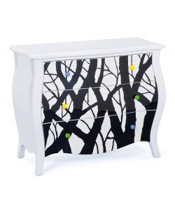 Com Classico Bianco in MDF e Legno Massiccio - 94 x 43,2 x 76,8 cm