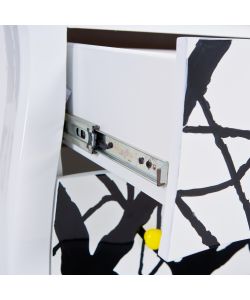 Com Classico Bianco in MDF e Legno Massiccio - 94 x 43,2 x 76,8 cm