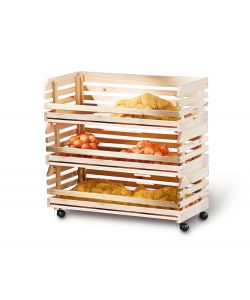 Portatutto con ruote in pino massello 79 x 30 x 80 h cm