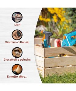 Inter Link Scatola in legno impilabile naturale 51 x 31,5 x 23 cm