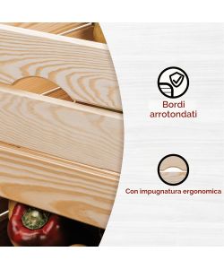Inter Link Scatola in legno impilabile naturale 51 x 31,5 x 23 cm