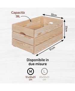 Inter Link Scatola in legno impilabile naturale 51 x 31,5 x 23 cm