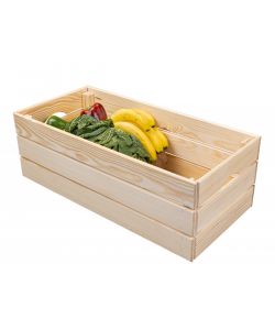 Inter Link Cassa in Legno Massello Impilabile 65x31,5x23cm Natura