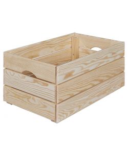 Inter Link Cassa in Legno Massello Impilabile 65x31,5x23cm Natura
