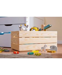 Inter Link Cassa in Legno Massello Impilabile 65x31,5x23cm Natura