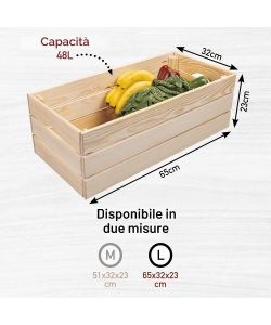 Inter Link Cassa in Legno Massello Impilabile 65x31,5x23cm Natura
