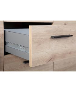 Credenza In Laminato Antracite + Frontale Quercia