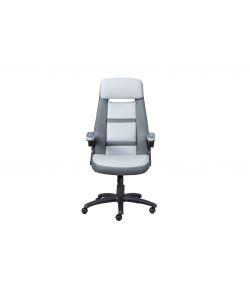 Sedia da ufficio in ecopelle grigia 66x74x118/128