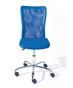 Sedia Ufficio con ruote in Ecopelle Metallo Blu