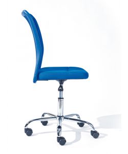 Sedia Ufficio con ruote in Ecopelle Metallo Blu