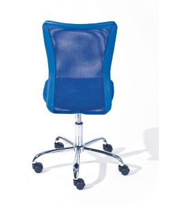 Sedia Ufficio con ruote in Ecopelle Metallo Blu