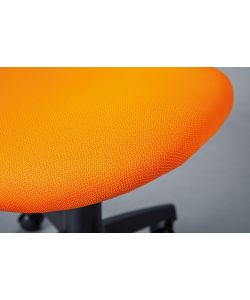 Poltroncina studio morbido PU arancio 58x56x92-102