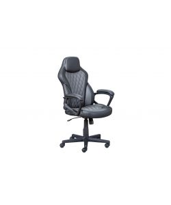 Poltrona Ufficio In Ecopelle Nero/Grigio
