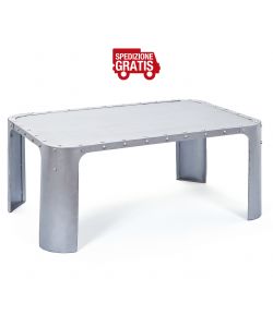 Tavolino 110 x 70 x 45 h cm Metallo Argento Gormur