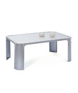 Tavolino 110 x 70 x 45 h cm Metallo Argento Gormur