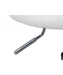 Sgabello Con Ruote Multiuso In Metallo Cromato E Pu Imbottito Bianco.