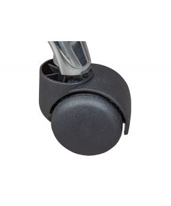Sgabello Con Ruote Multiuso In Metallo Cromato E Pu Imbottito Bianco.