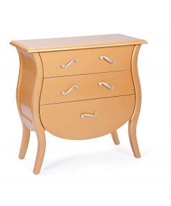 Barokko Com Oro 76x40x78 cm in Legno Massello con 3 Cassetti