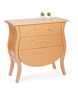 Barokko Com Oro 76x40x78 cm in Legno Massello con 3 Cassetti