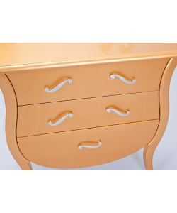 Barokko Com Oro 76x40x78 cm in Legno Massello con 3 Cassetti