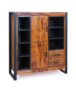 Credenza legno sheesham e metallo