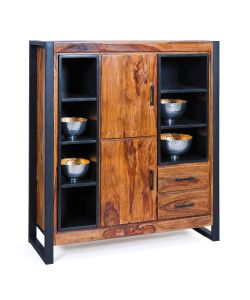 Credenza legno sheesham e metallo