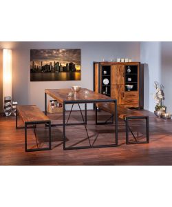 Credenza legno sheesham e metallo