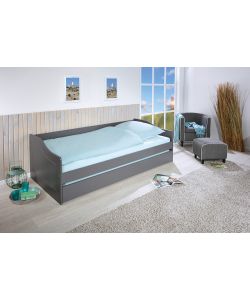 Inter Link Malte Divano Letto 90x200 Grigio - Divano con Letto Superiore e Cassone Estraibile - Pino Massello