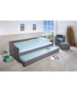 Inter Link Malte Divano Letto 90x200 Grigio - Divano con Letto Superiore e Cassone Estraibile - Pino Massello