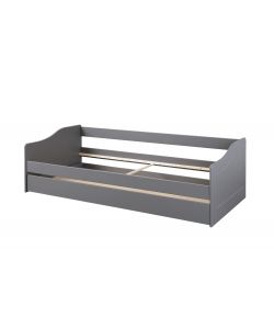 Inter Link Malte Divano Letto 90x200 Grigio - Divano con Letto Superiore e Cassone Estraibile - Pino Massello