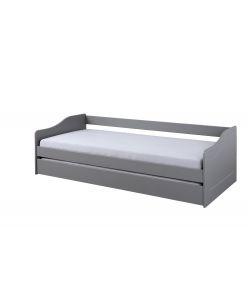 Inter Link Malte Divano Letto 90x200 Grigio - Divano con Letto Superiore e Cassone Estraibile - Pino Massello