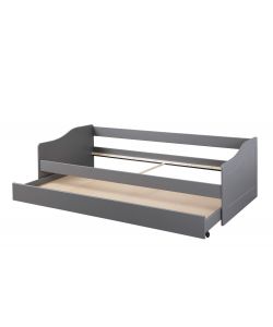 Inter Link Malte Divano Letto 90x200 Grigio - Divano con Letto Superiore e Cassone Estraibile - Pino Massello