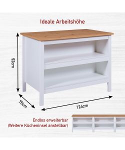 Tavolo Julina 124 x 75 x 91,5 cm Bianco e Quercia