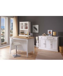 Tavolo Julina 124 x 75 x 91,5 cm Bianco e Quercia